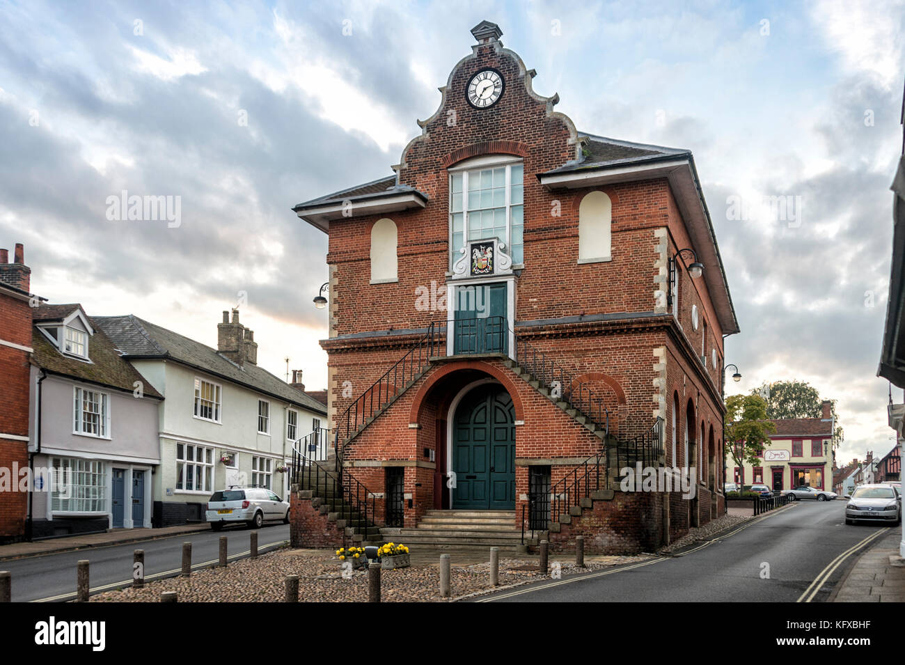 Le Shire Hall sur Market Hill, Woodbridge, Suffolk, UK. Banque D'Images