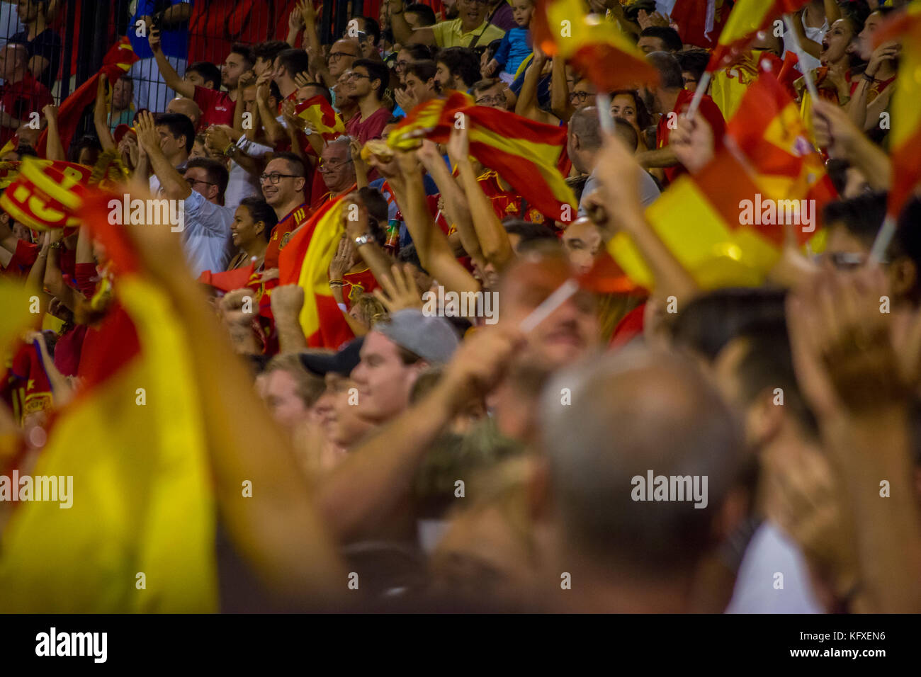 España vs l'Albanie. Partido de clasificación para el mundial de fútbol Rusia 2018. En el Disputado estadio Rico Pérez de la ciudad de Alicante (Espagne) Banque D'Images