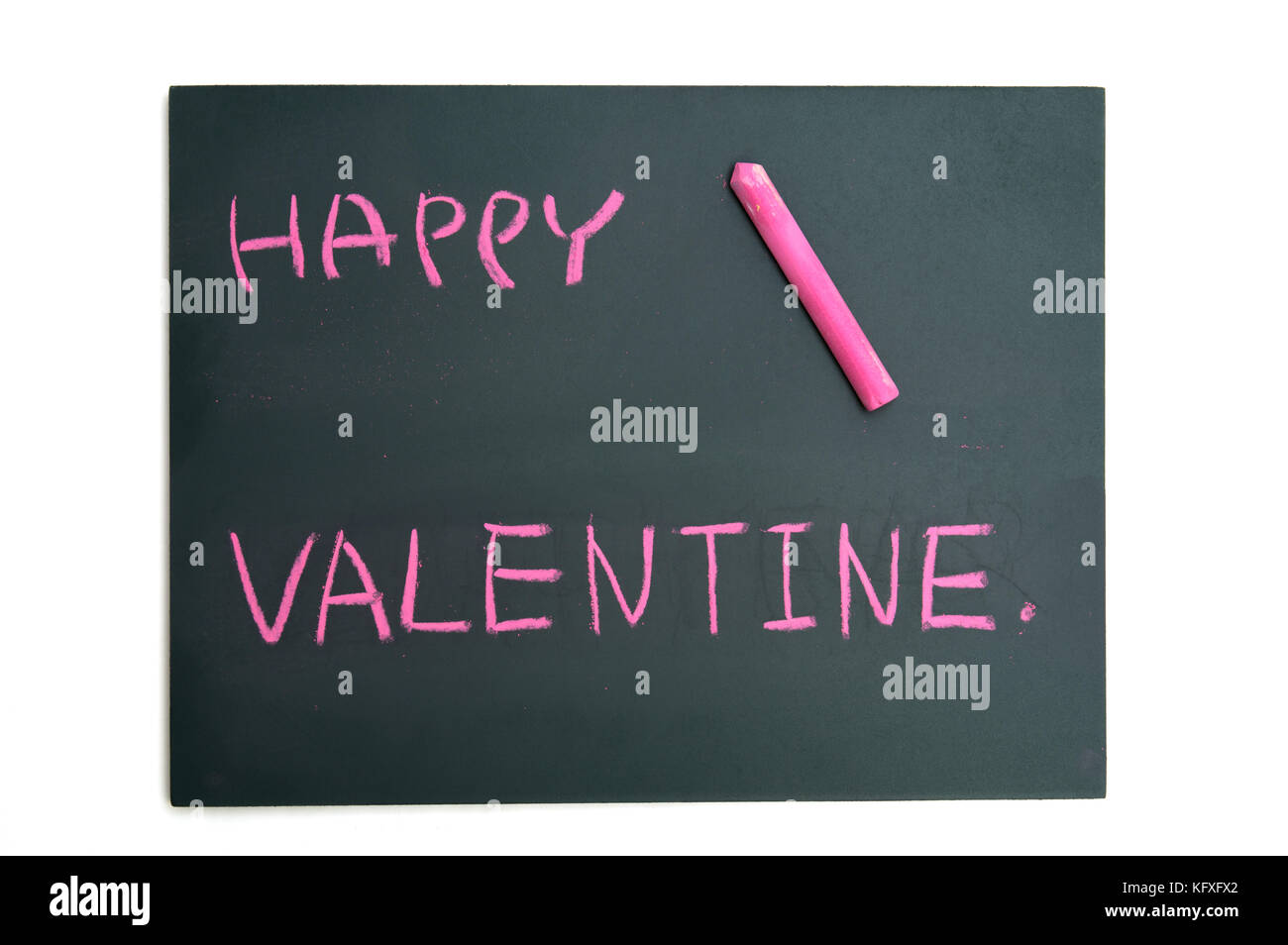 Bonne Saint Valentin avec craie rouge sur tableau noir Banque D'Images