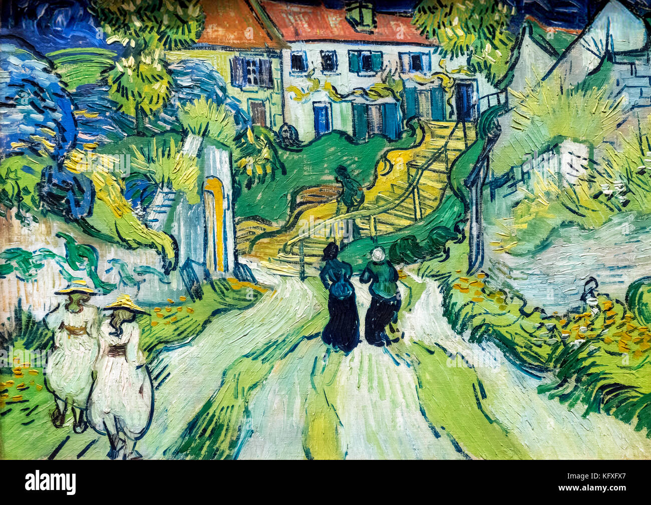 À l'escalier d'Auvers par Vincent van Gogh (1853-1890), huile sur toile, 1890 Banque D'Images