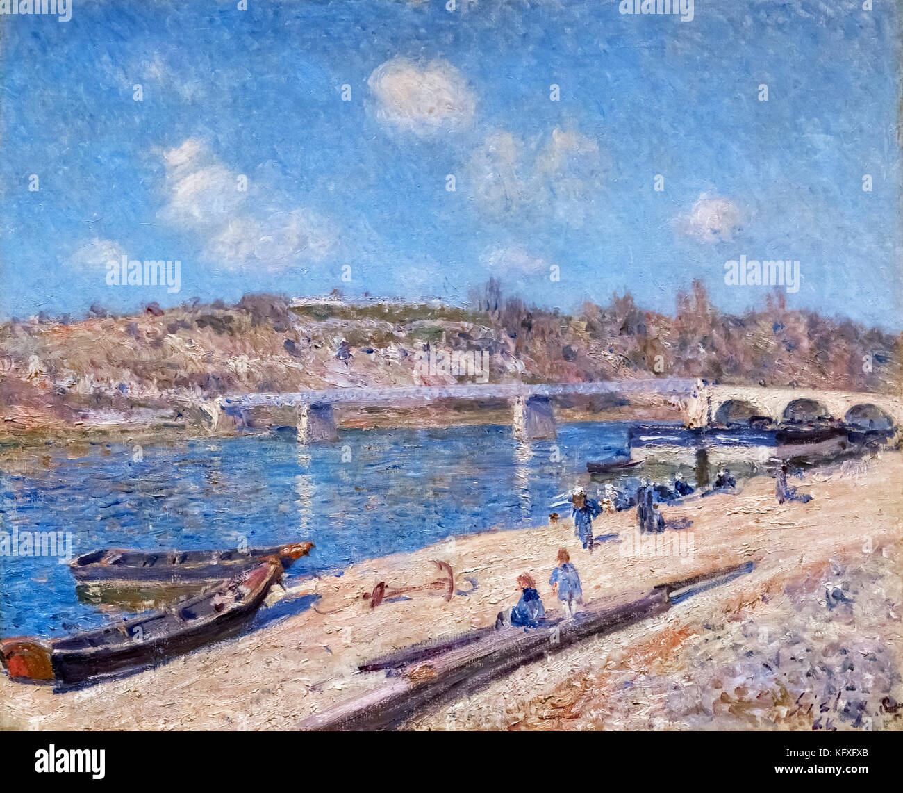 La plage à Moret par Alfred Sisley (1839-1899), huile sur toile, 1884 Banque D'Images