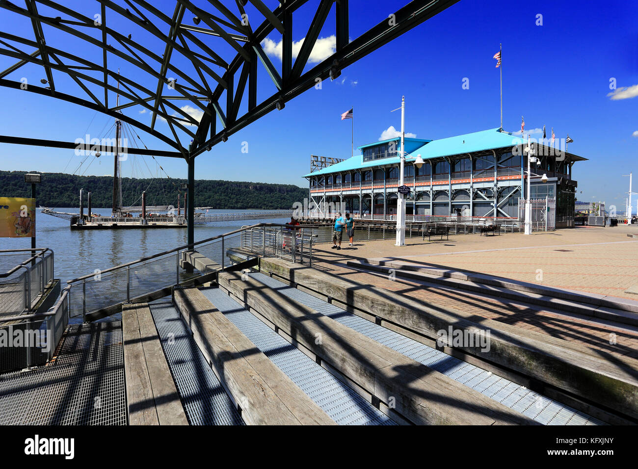 Hudson River Waterfront Centreville de Yonkers, New York Photo Stock