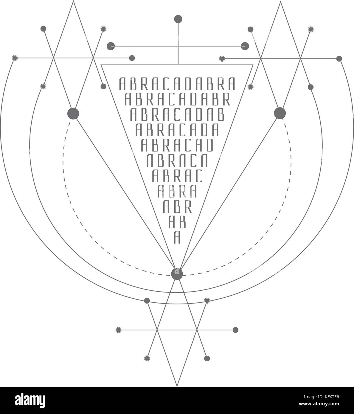 Vector Magic symbole alchimie géométrique. logo pour la spiritualité, l'occultisme, l'art du tatouage et imprimer. Idéal pour l'imagination, la magie, la créativité Illustration de Vecteur
