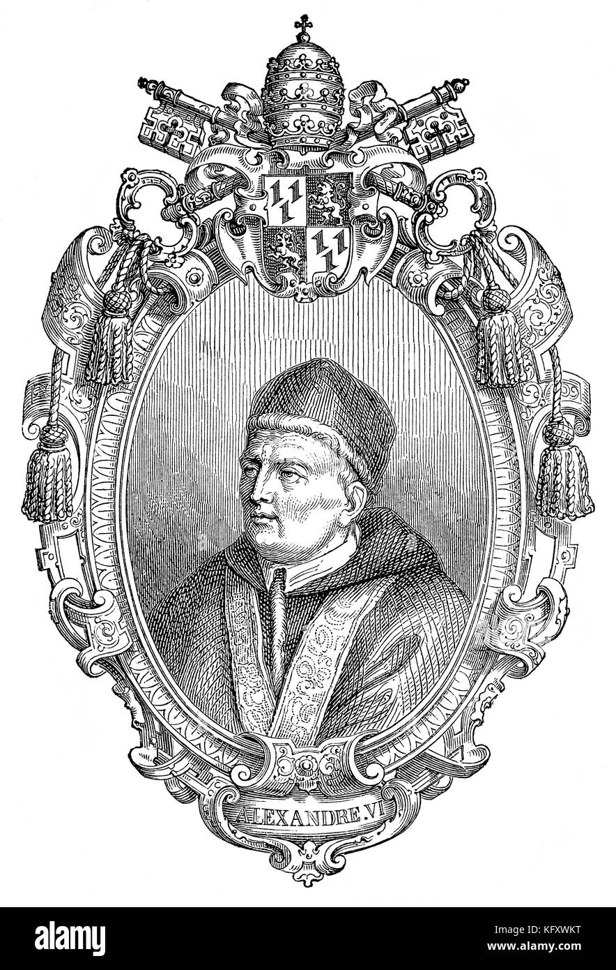 Alexandre VI, 1431 - 18 août 1503, fut le Pape à partir du 11 août 1492 jusqu'à sa mort Banque D'Images