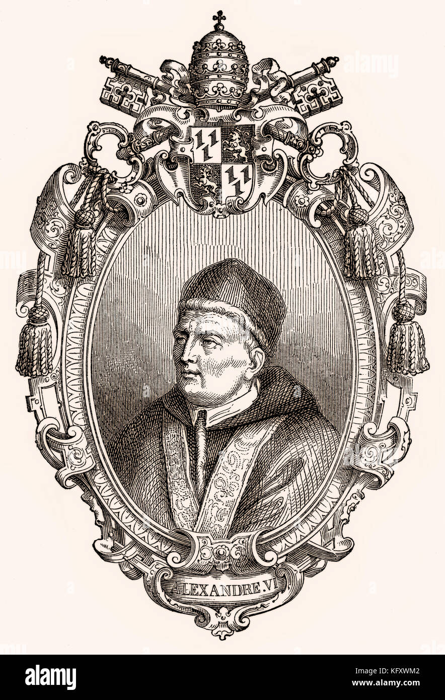 Alexandre VI, 1431 - 18 août 1503, fut le Pape à partir du 11 août 1492 jusqu'à sa mort Banque D'Images