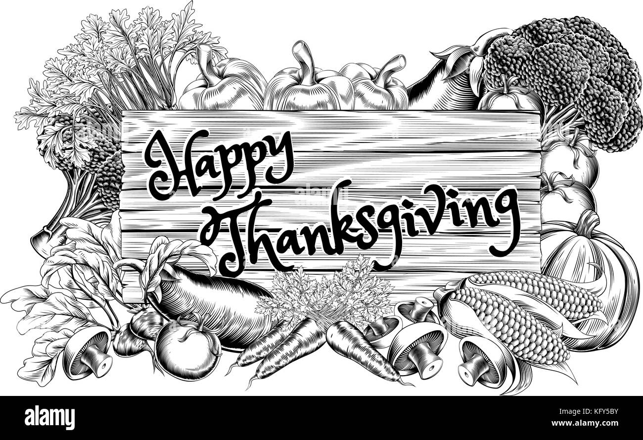 Affiche de fruits et légumes de Thanksgiving heureux Illustration de Vecteur