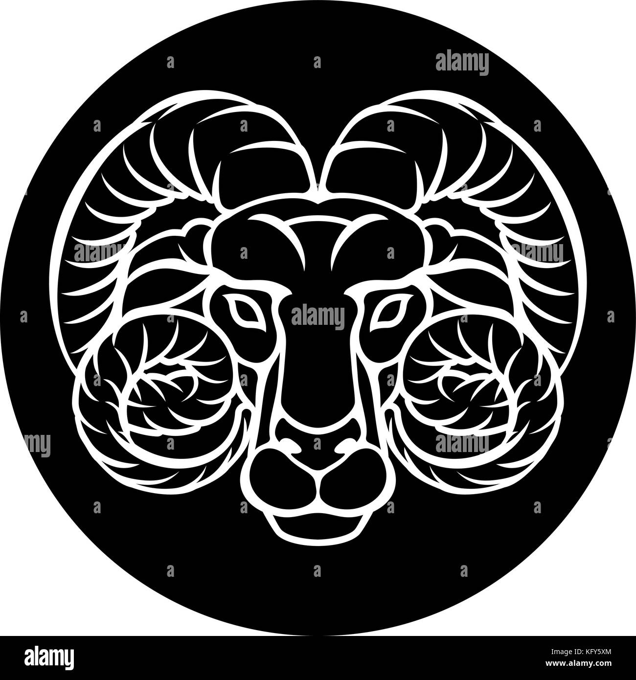 Signe de l'Horoscope zodiaque d'Aries Illustration de Vecteur