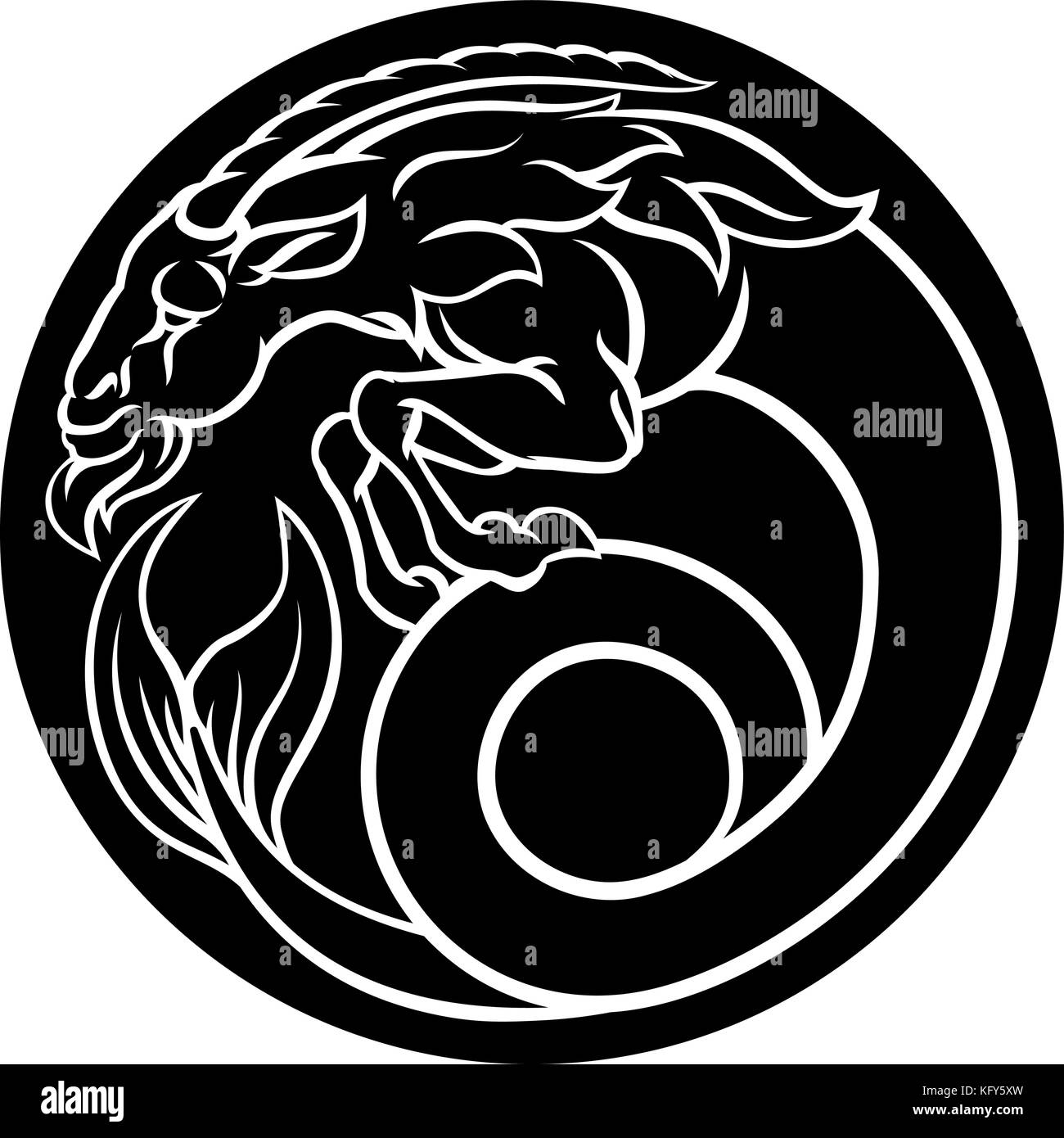 Horoscope Capricorne signe d'astrologie zodiaque Illustration de Vecteur