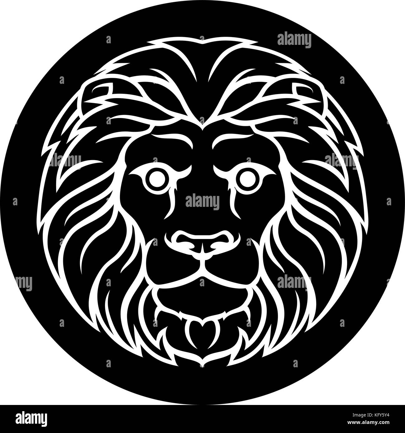 Zodiaque signe Lion Lion Illustration de Vecteur