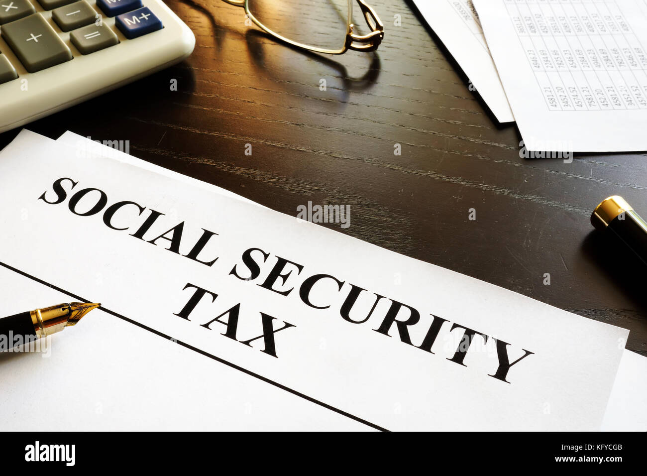 Documents à titre d'impôt de sécurité sociale. Banque D'Images