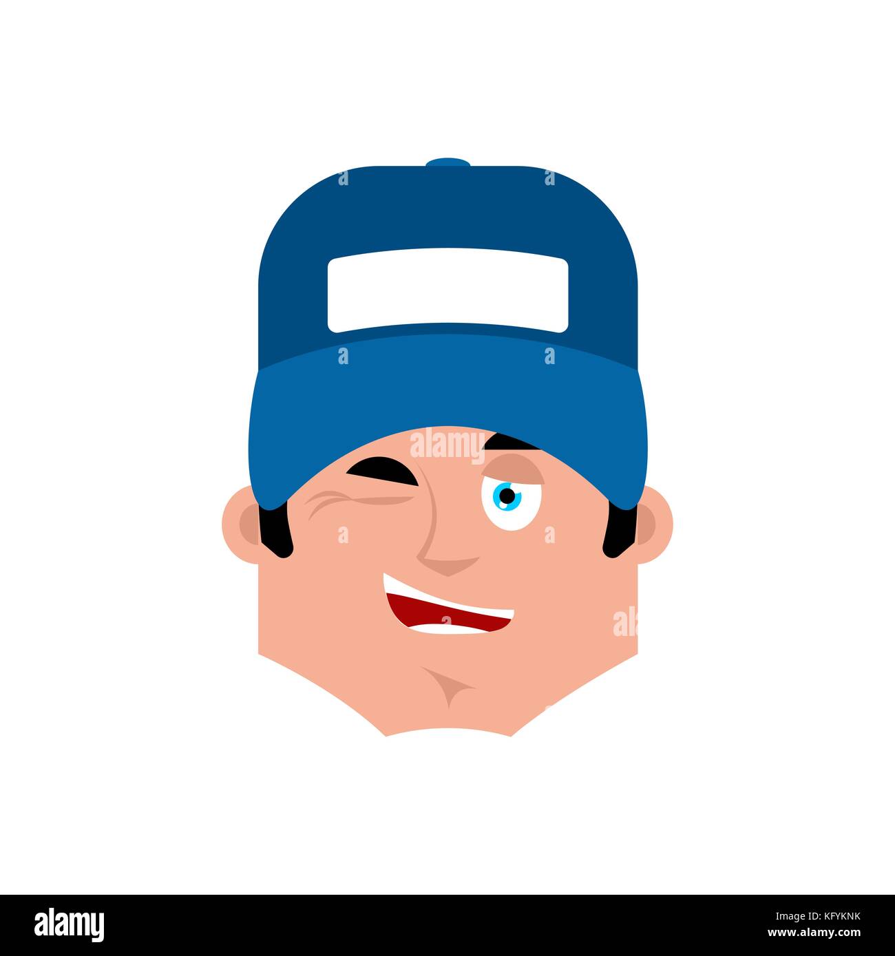 Plombier avec un clin d'émotion avatar. fitter heureux visage emoji. vector illustration Illustration de Vecteur