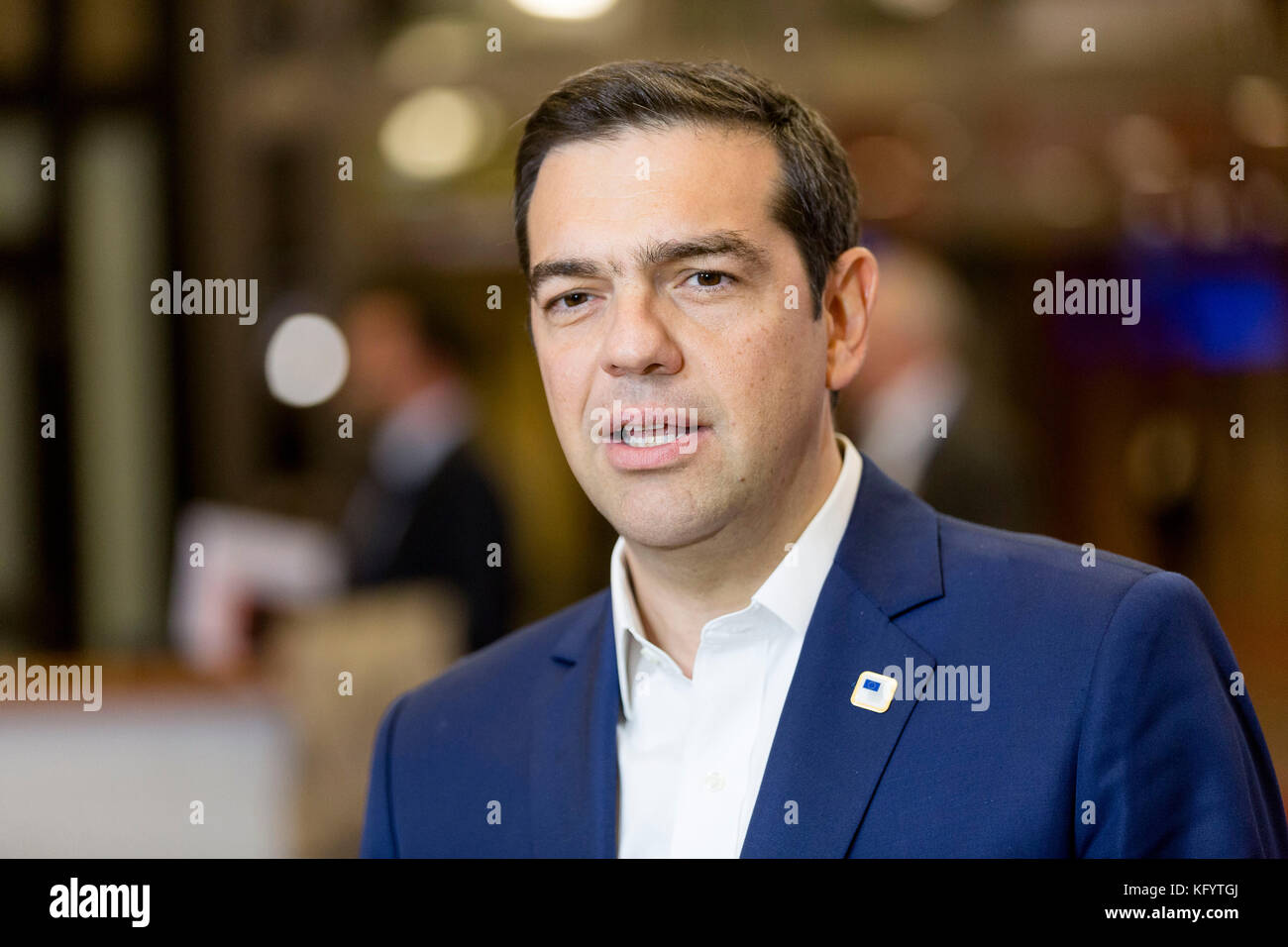 Belgique, Bruxelles, le 2017/04/29 : le premier ministre de la Grèce, Alexis tsipras à assister à une réunion extraordinaire du Conseil européen Banque D'Images