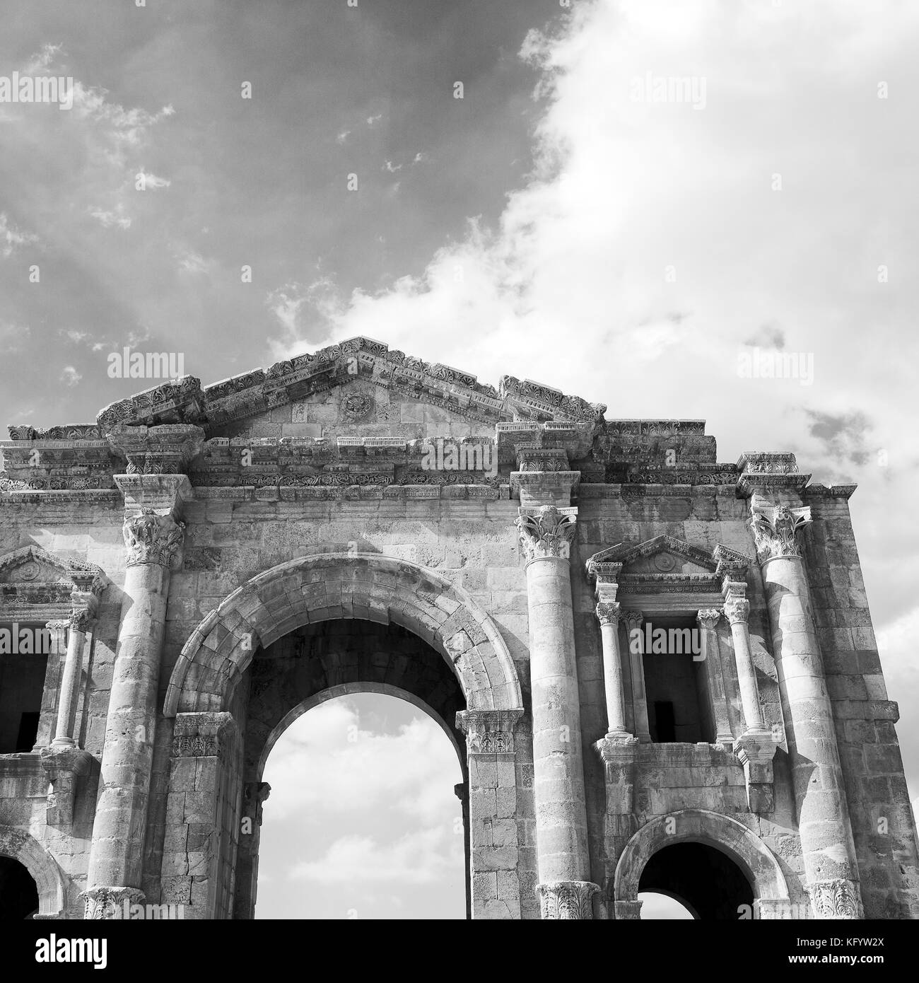 En Jordanie Jerash le site archéologique antique héritage classique pour les touristes Banque D'Images