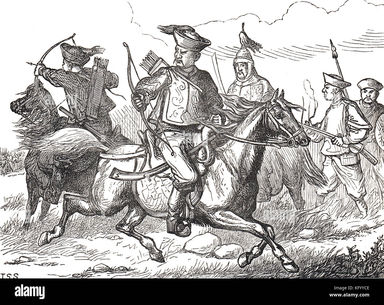 Soldats chinois, deuxième guerre de l'opium, 1860 Banque D'Images