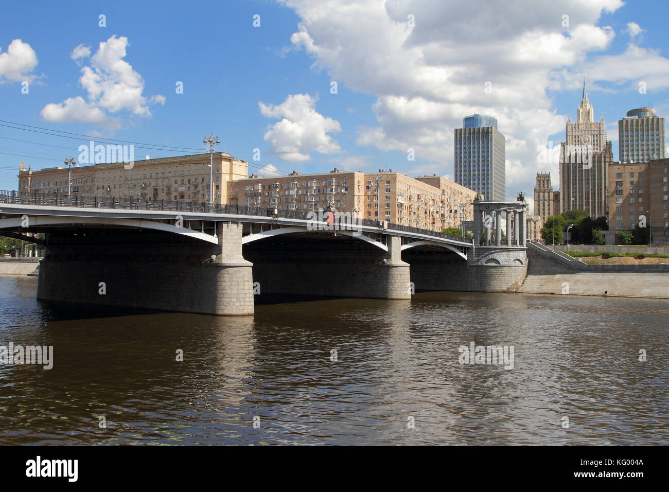 Borodinsky pont sur la rivière Moskova. la Russie. Banque D'Images