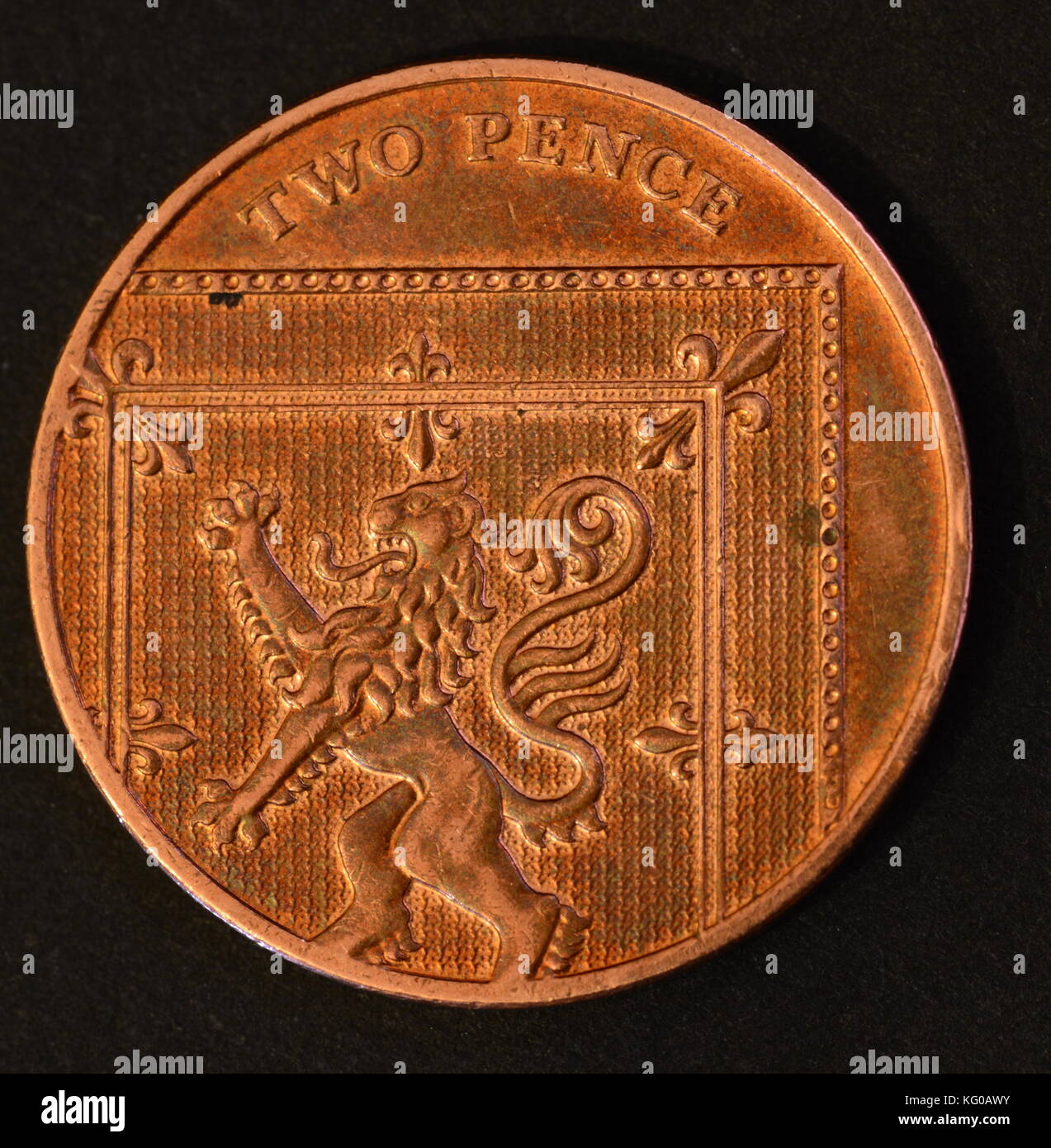 Deux Pence coins Banque D'Images