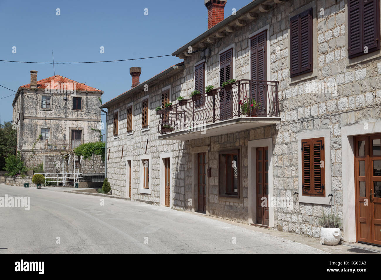 Pierre le village de Konavle, région de Dubrovnik, Croatie Banque D'Images