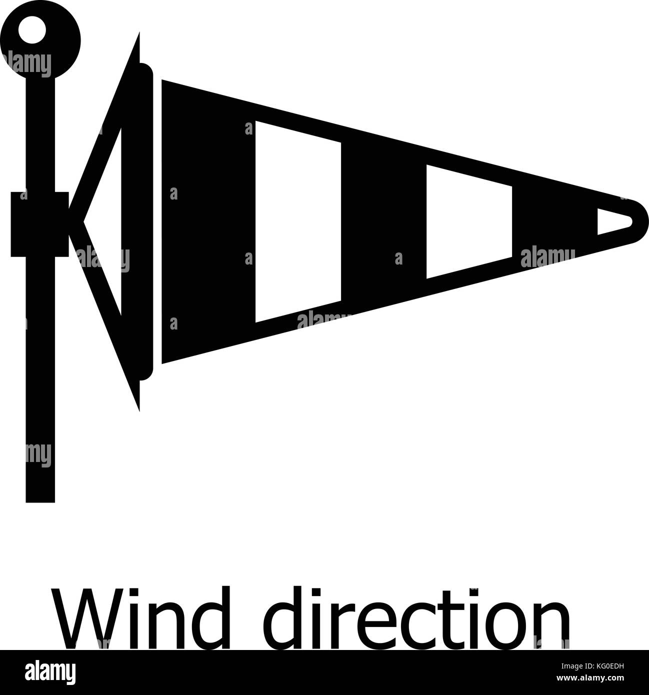 La direction du vent, l'icône de style simple. Illustration de Vecteur