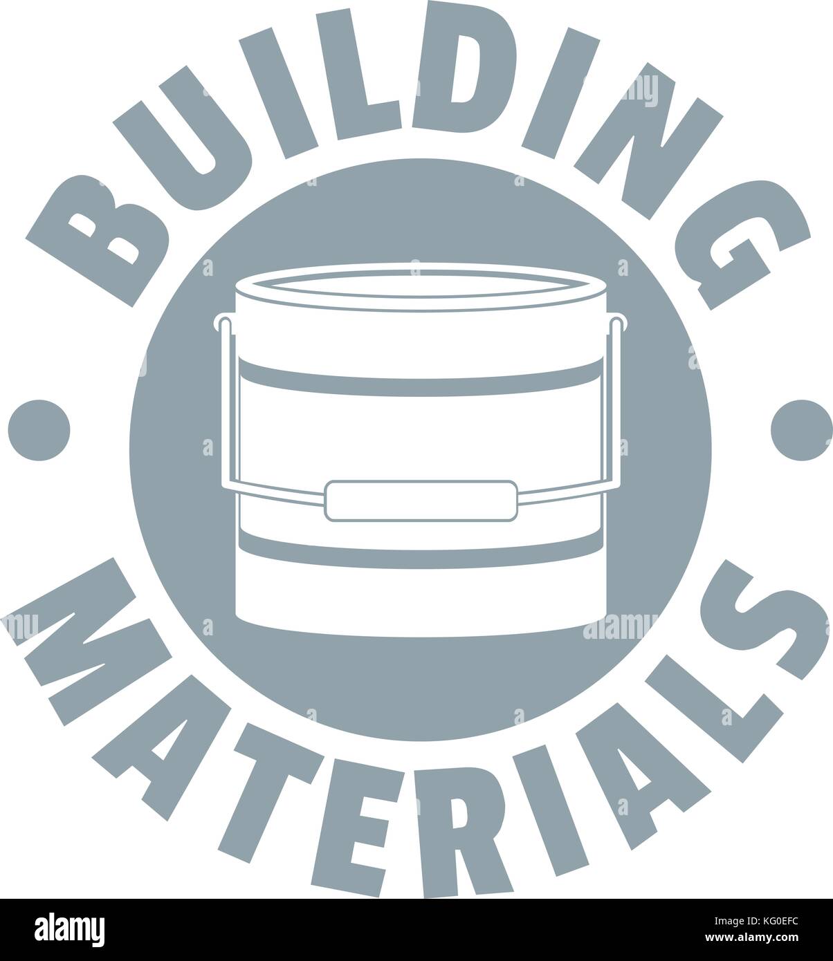 Logo de matériaux de construction simple, style gris Illustration de Vecteur