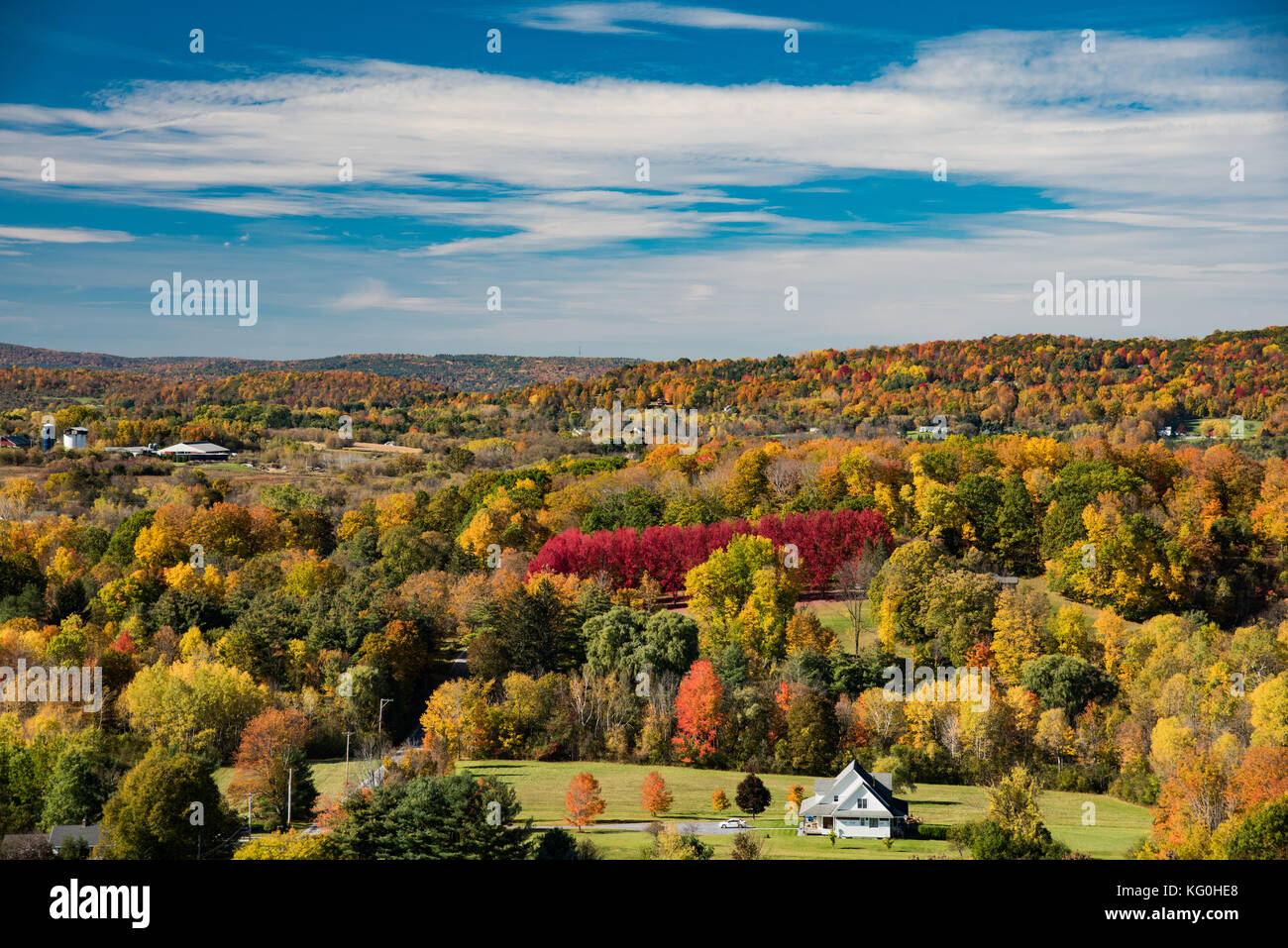 Paysage de montagnes de la ville de bennington au cours de l'automne feuillage - new york / usa Banque D'Images