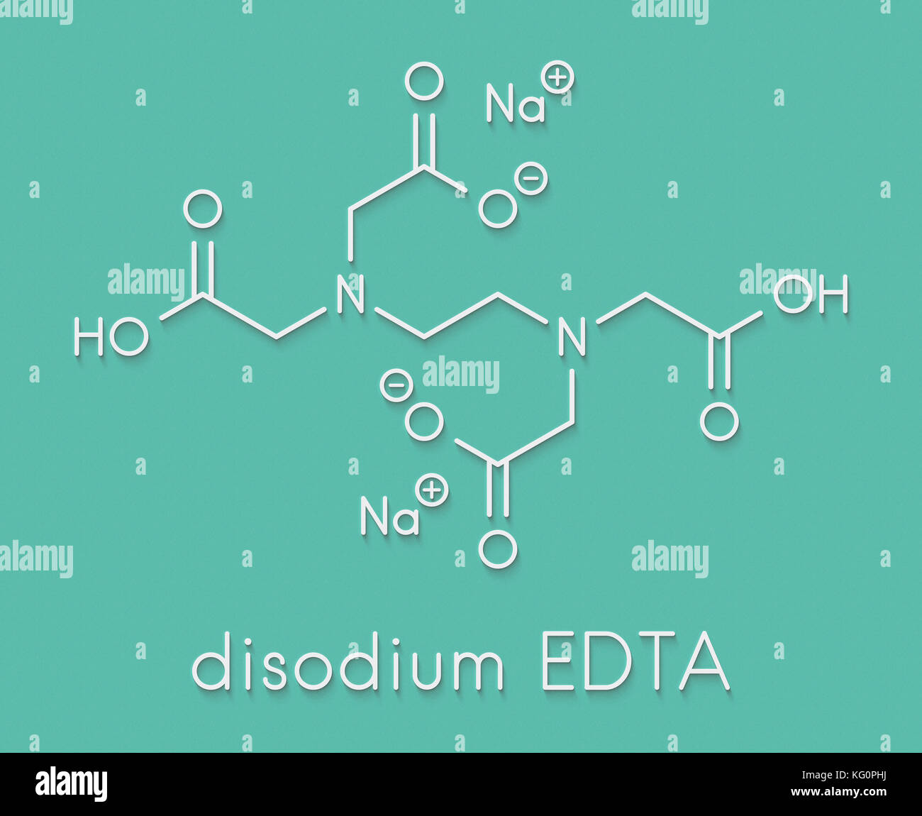 L'édétate disodique (EDTA disodique) molécule pharmaceutique. formule topologique. Banque D'Images