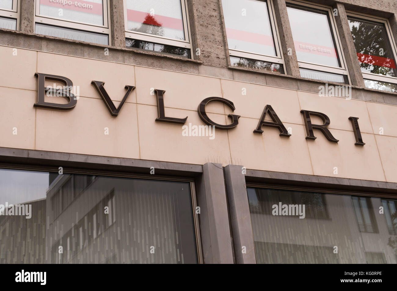Cologne, Allemagne - 29 octobre 2017 : le logo bvlgari shop Banque D'Images