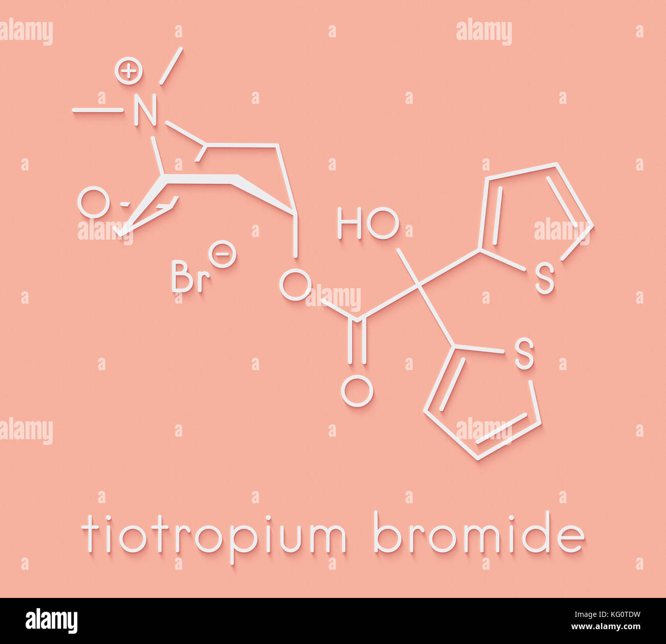 Bromure de tiotropium la bronchopneumopathie chronique obstructive (BPCO) molécule pharmaceutique. formule topologique. Banque D'Images