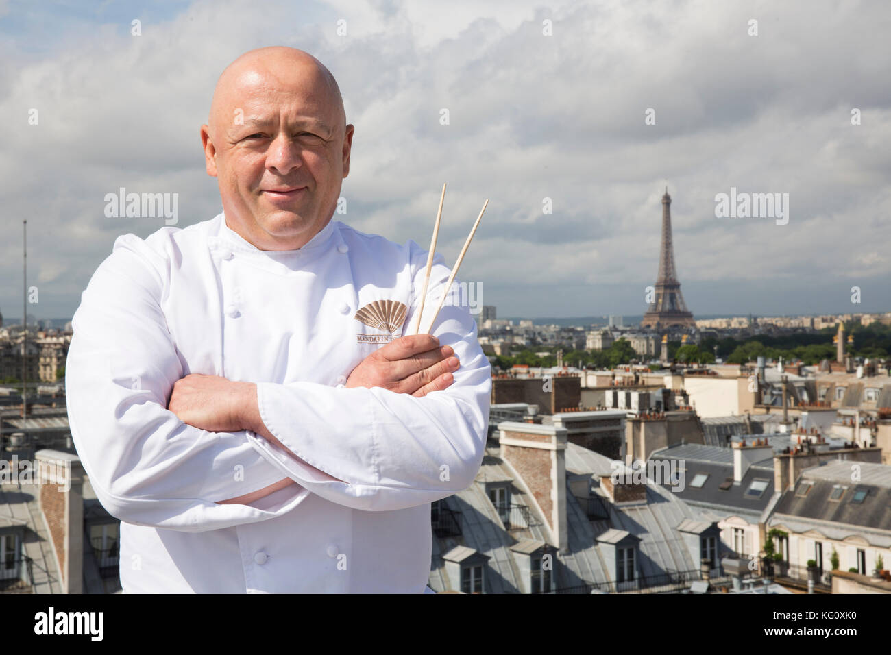 Europe/France/Paris. Thierry Marx sur la terrasse du Mandarin Oriental Banque D'Images