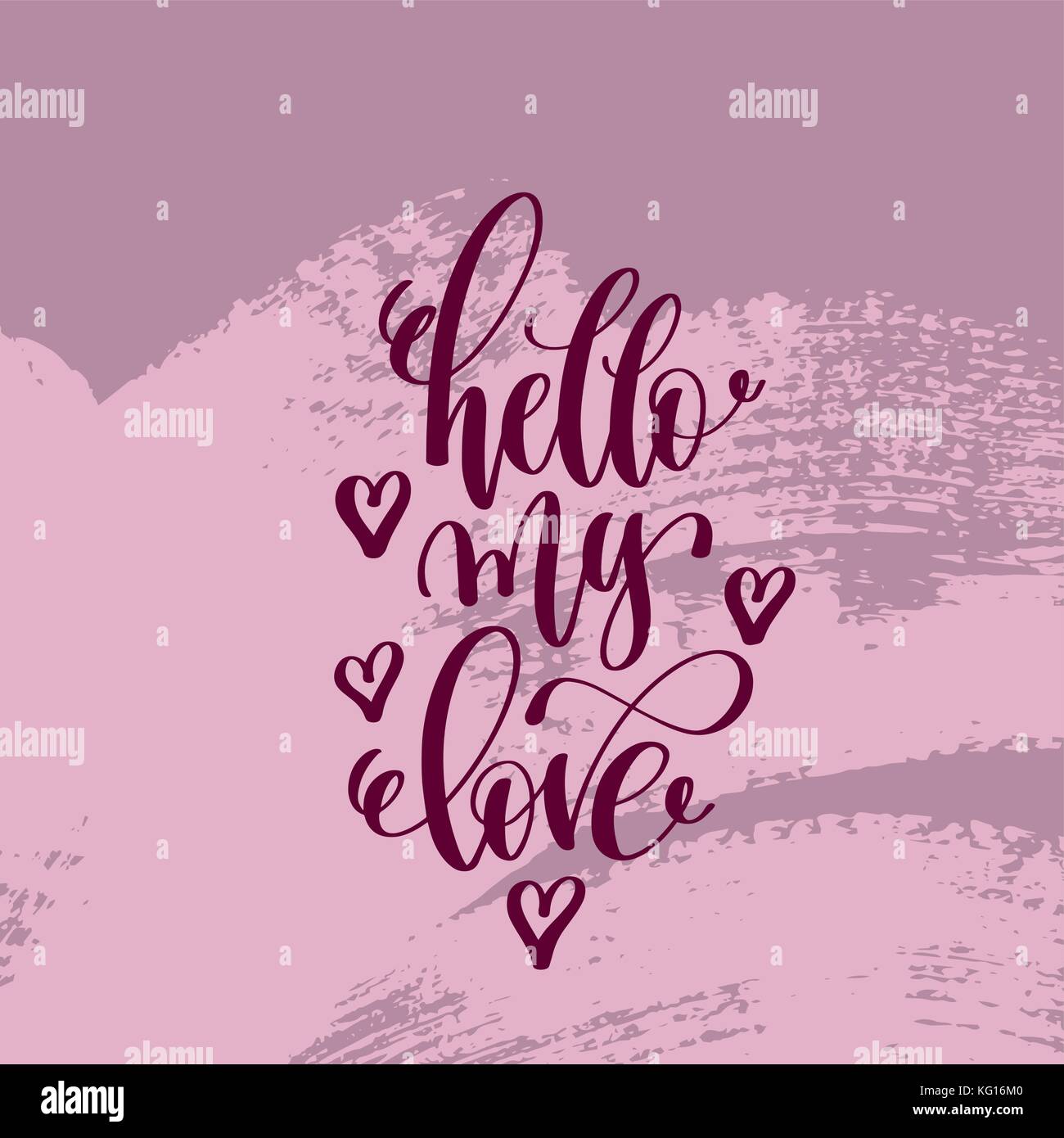 Bonjour mon amour part inscription lettrage, des lettres d'amour Illustration de Vecteur