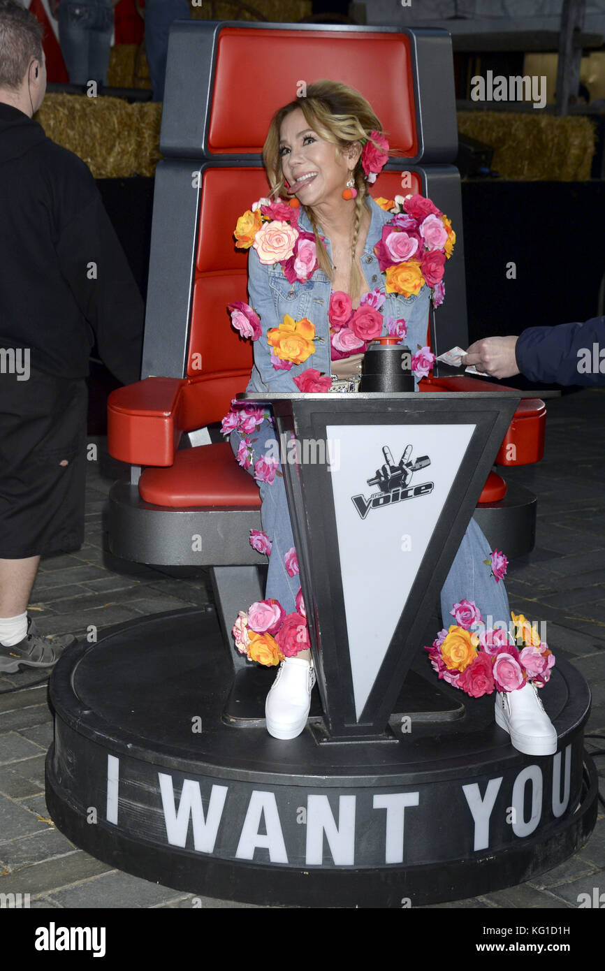 Kathie Lee Gifford dans le rôle de Miley Cyrus à la NBC aujourd'hui Halloween Extravaganza 2017 au Rockefeller Plaza. New York, 31.10.2017 | utilisation dans le monde entier Banque D'Images