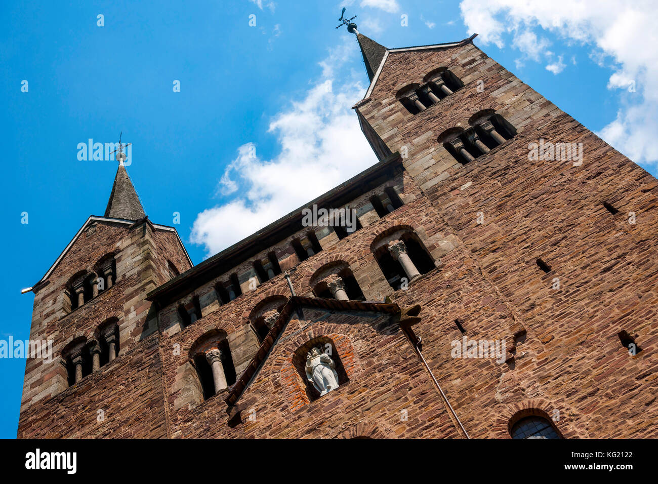 Hagen , Allemagne , Allemagne : Schloss Corvey , Westwerk der Abteikirche Saint Stephanus und St. Vitus , Weltkulturerbe Banque D'Images