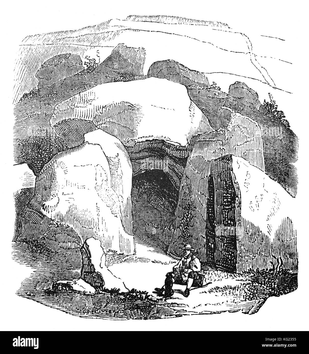 Wayland's Smithy est un long barrow et néolithique tombe enceinte construite autour de 3460 à 3400 avant JC., et situé à proximité de Château d'Uffington, Ashbury à dans le département de l'Oxfordshire. Il est très proche de la Ridgeway, une ancienne route longeant le Berkshire Downs. Banque D'Images