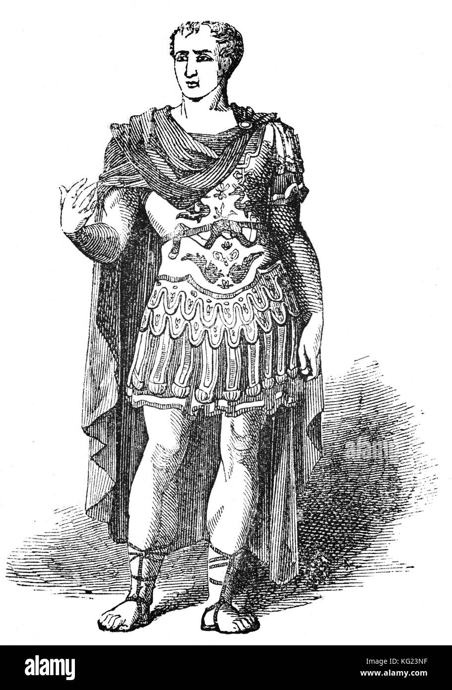 Gaius Julius Caesar (100 avant J.-C. à 44 av. J.-C.), généralement appelé Jules César, était un homme politique romain et général qui traverse la Manche en 55 avant J.-C. à envahir l'Angleterre. Banque D'Images