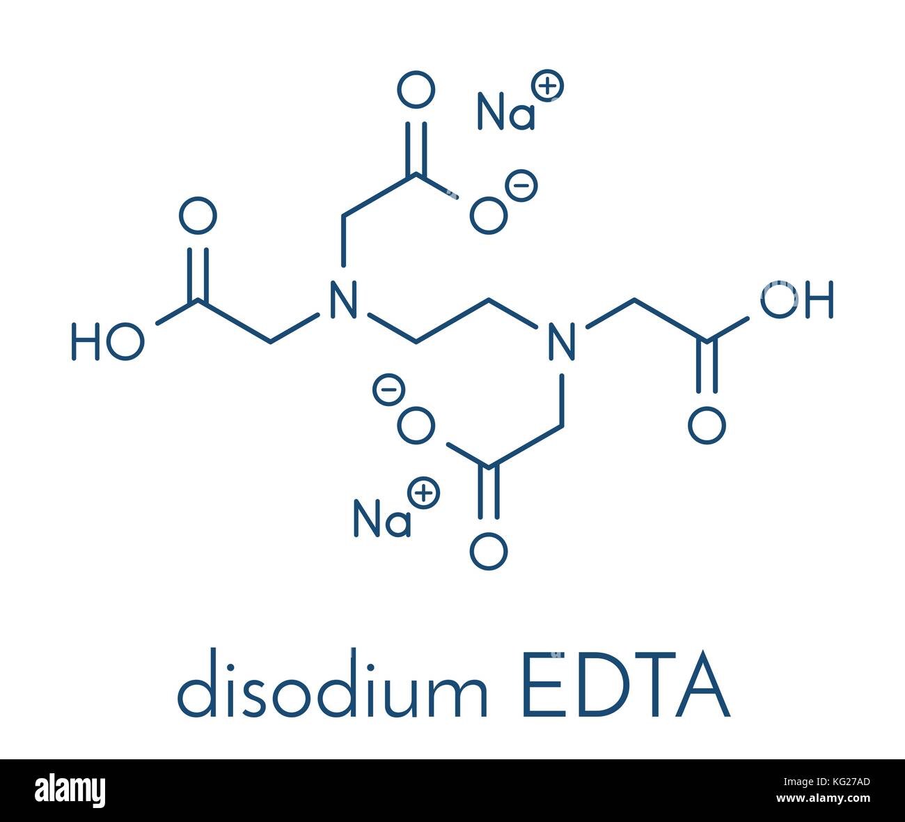 L'édétate disodique (EDTA disodique) molécule pharmaceutique. formule topologique. Illustration de Vecteur