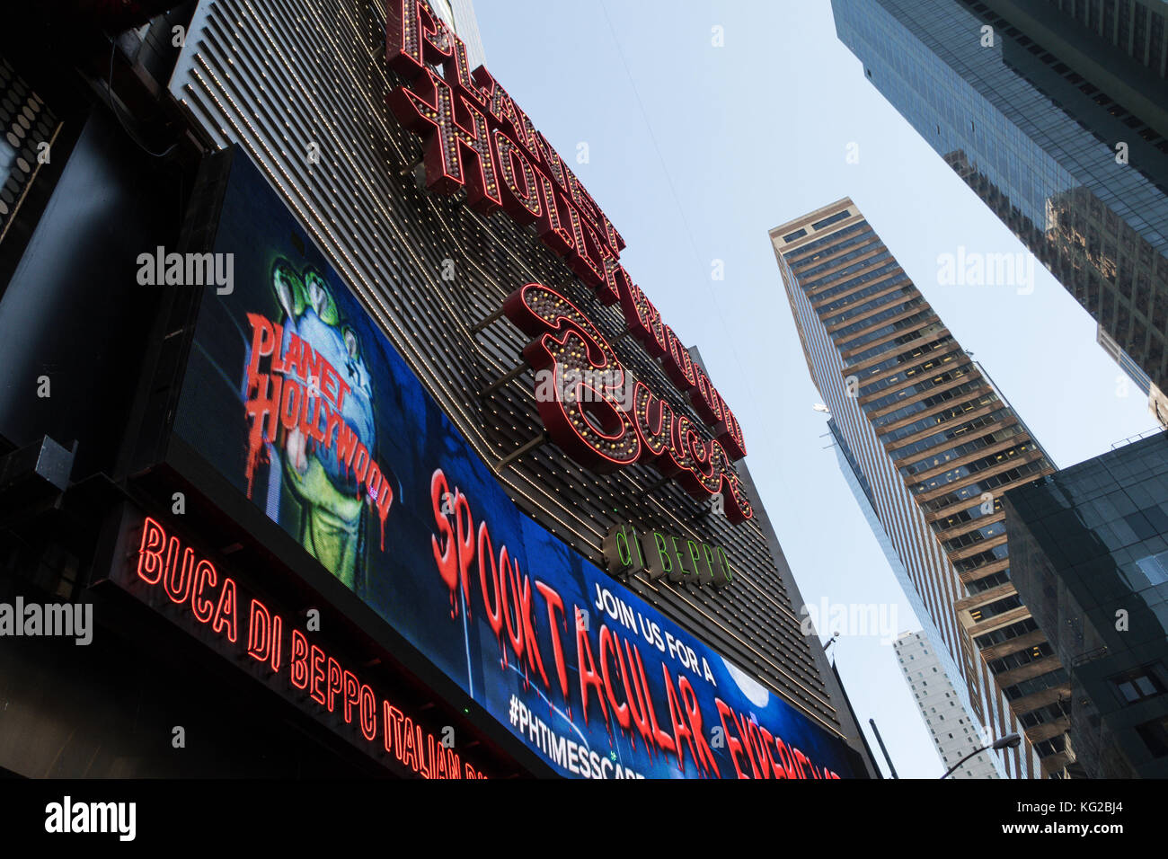 Planet Hollywood Restaurant Italien Buca di Beppo, Times Square, NYC Banque D'Images