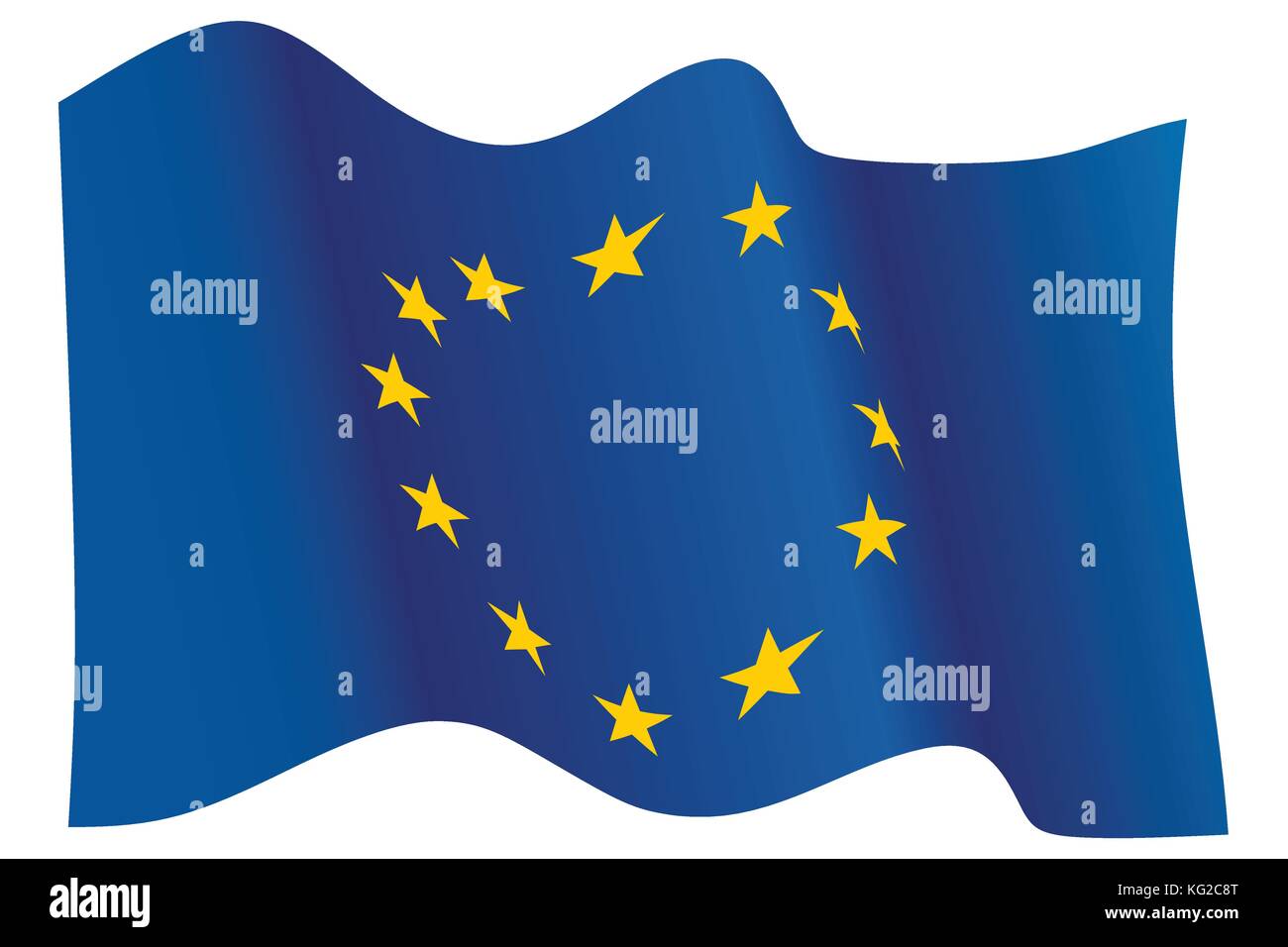 Pavillon de l'Union européenne forme, douze étoiles jaunes sur fond bleu. Illustration de Vecteur