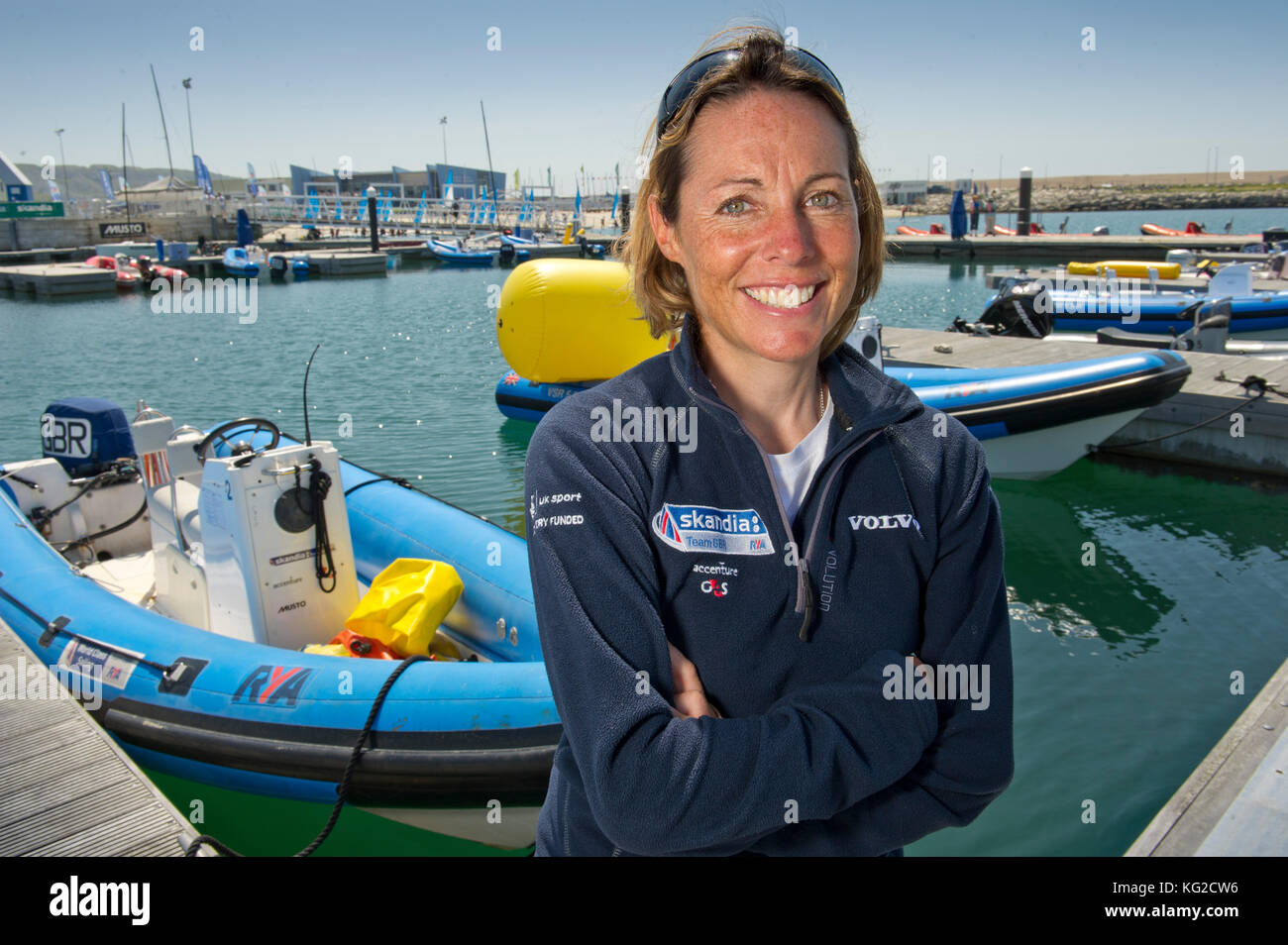 Marin paralympique, Helena lucas au weymouth & portland national sailing academy. Banque D'Images