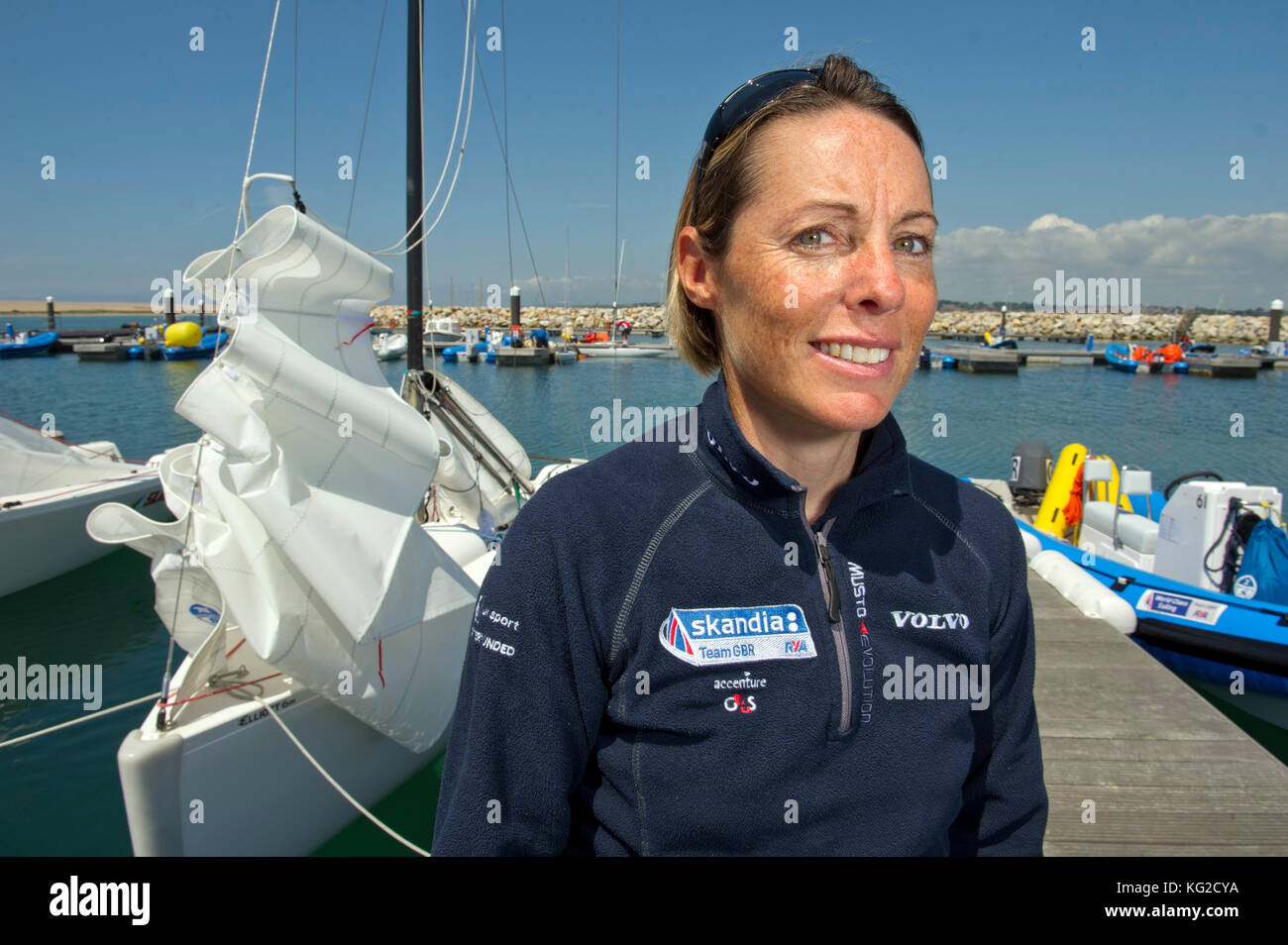Marin paralympique, Helena lucas au weymouth & portland national sailing academy. Banque D'Images