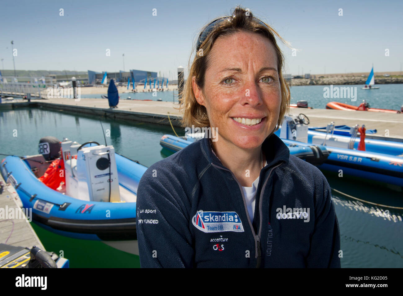 Marin paralympique, Helena lucas au weymouth & portland national sailing academy. Banque D'Images