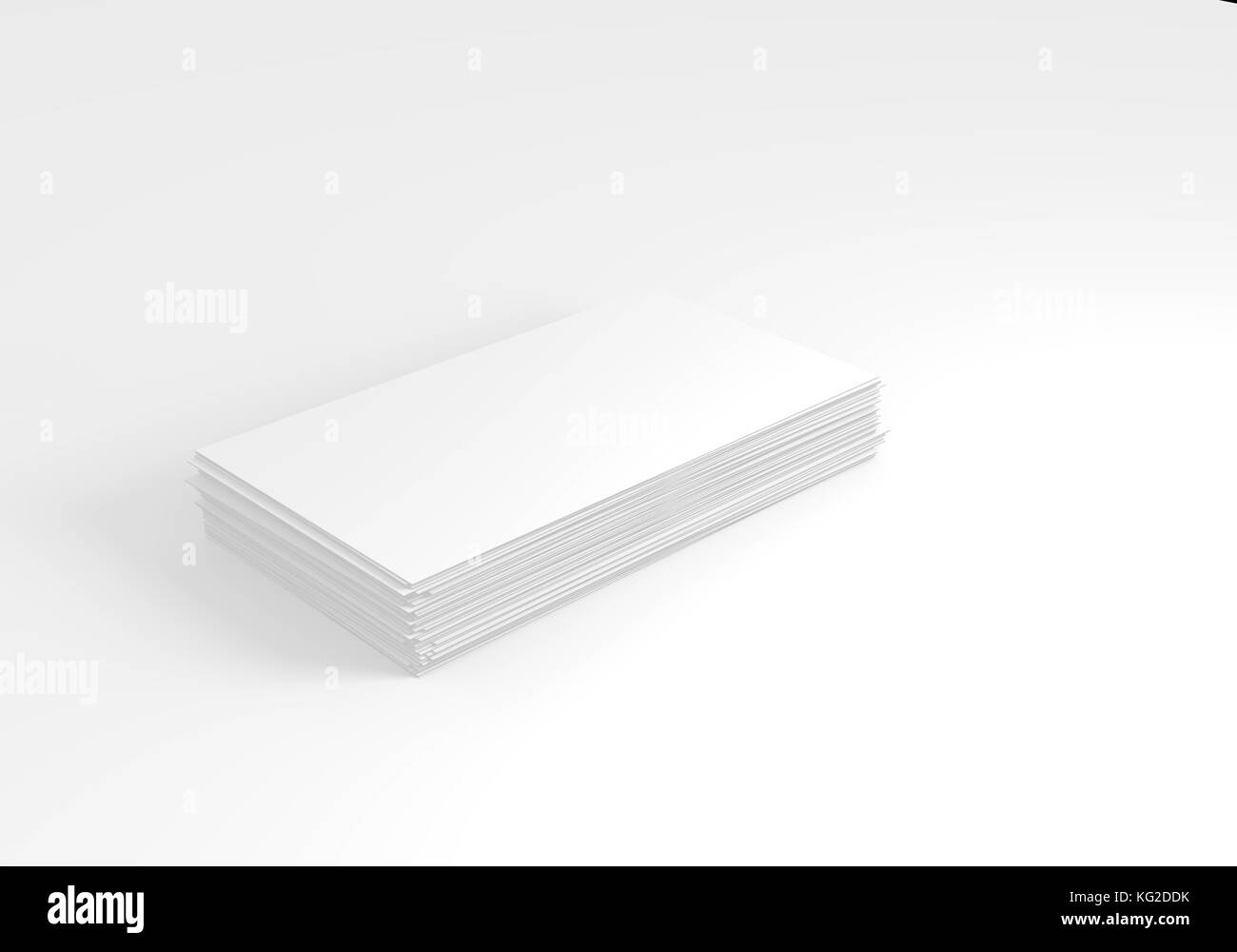 Pack de carte vide sur fond blanc pour votre maquette. Banque D'Images