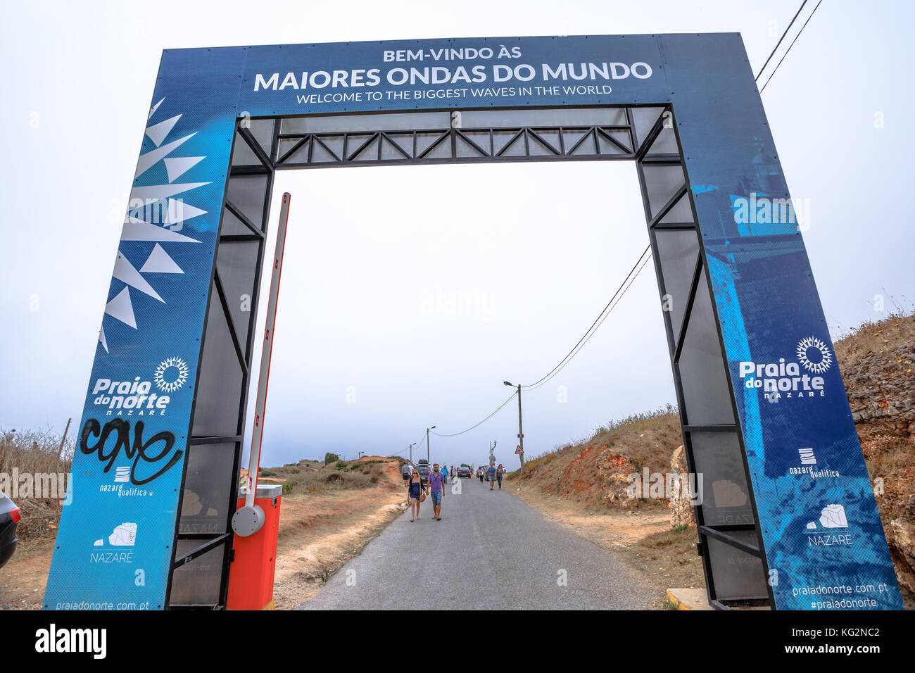 Nazare Portugal North Beach Banque D'Images