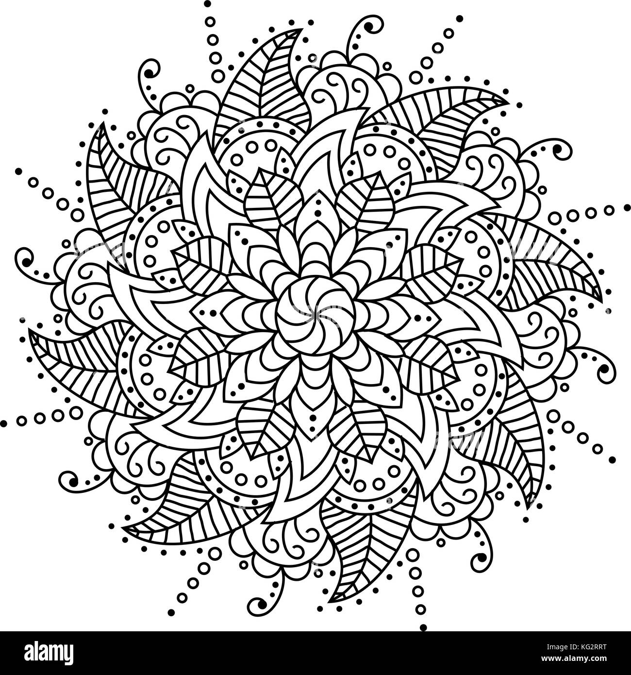 Mandala fleur. éléments décoratifs. page de coloriage Illustration de Vecteur