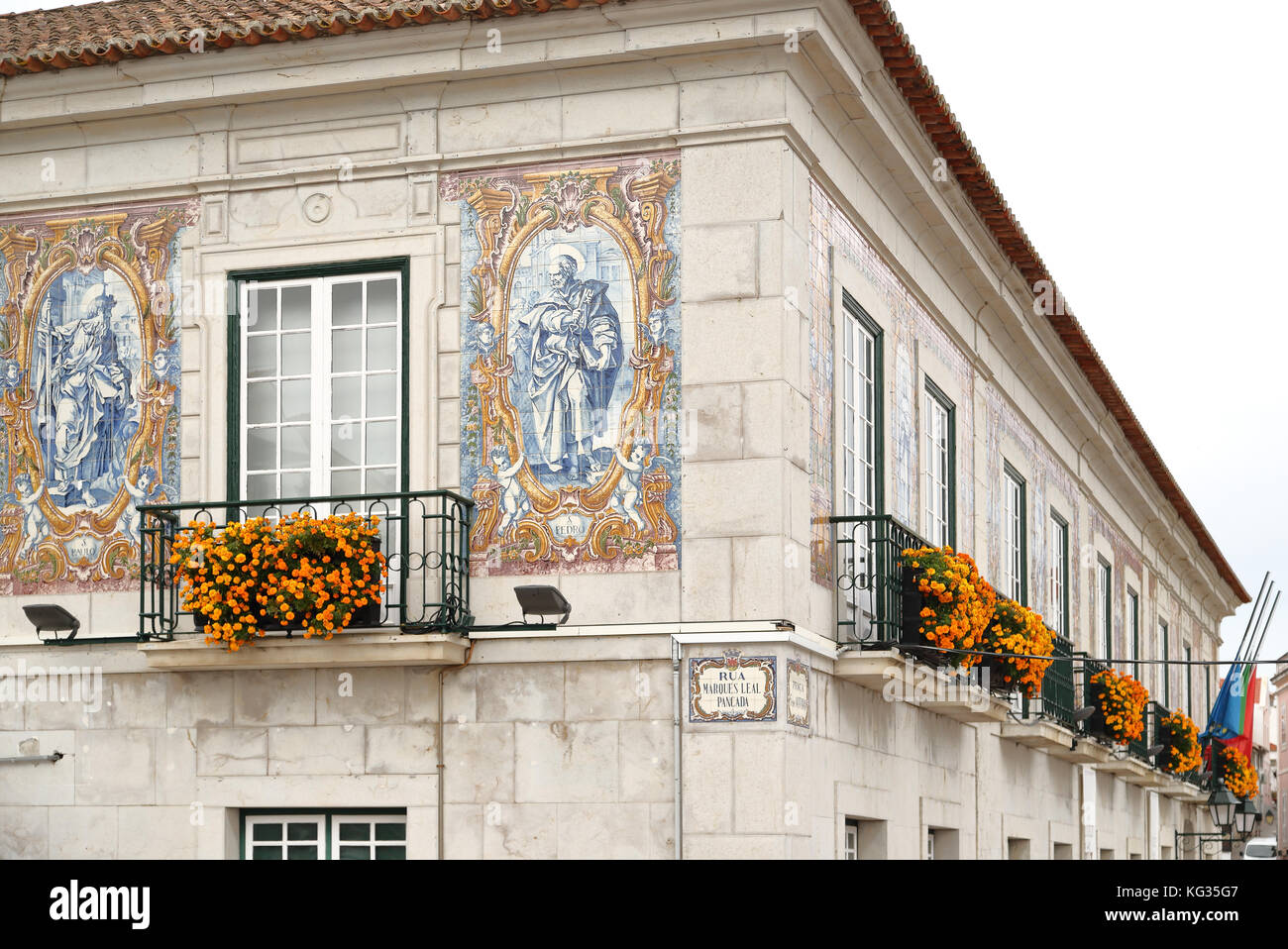 Façade de l'hôtel de ville de Cascais, Portugal Banque D'Images