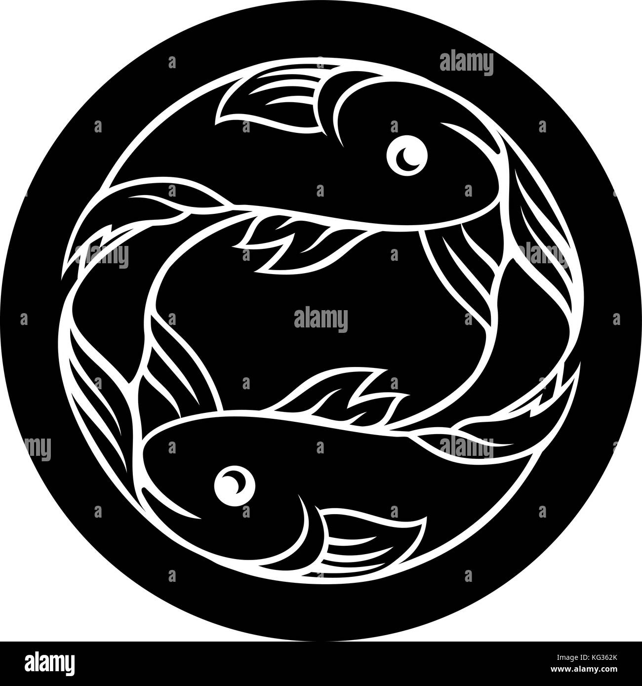 Poissons poissons Zodiaque Astrologie signe Illustration de Vecteur