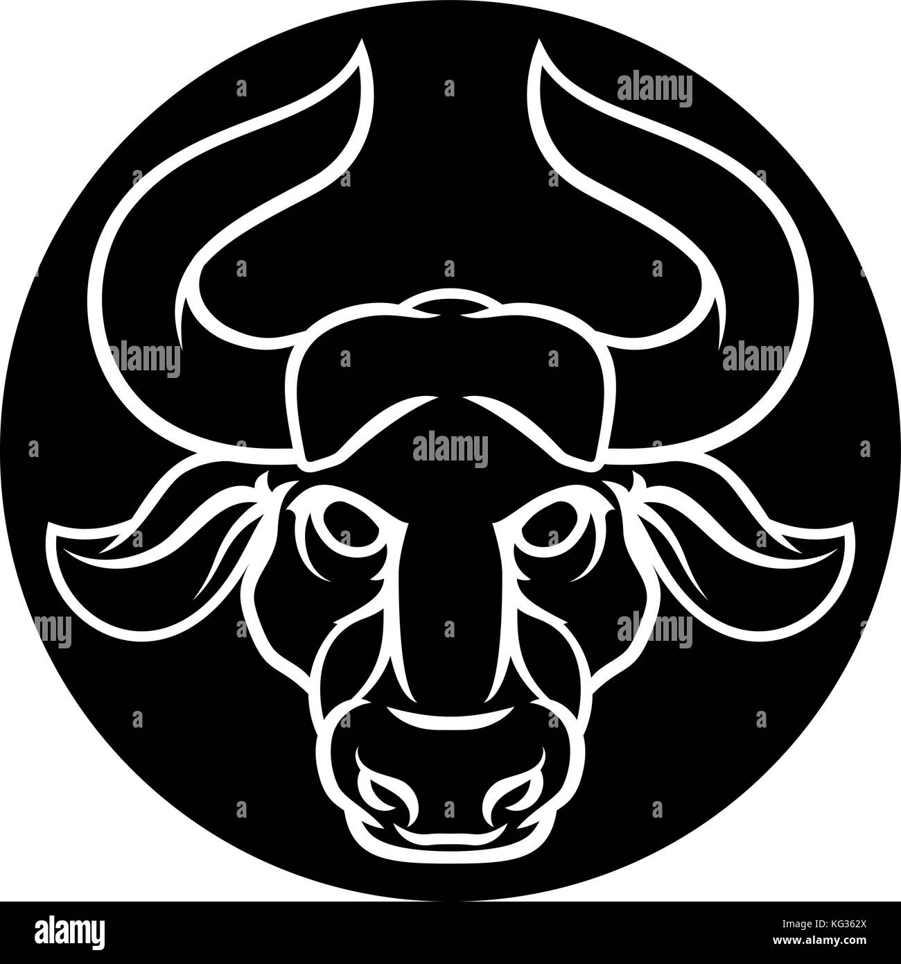 Le zodiaque signe l'icône Taurus Bull Illustration de Vecteur