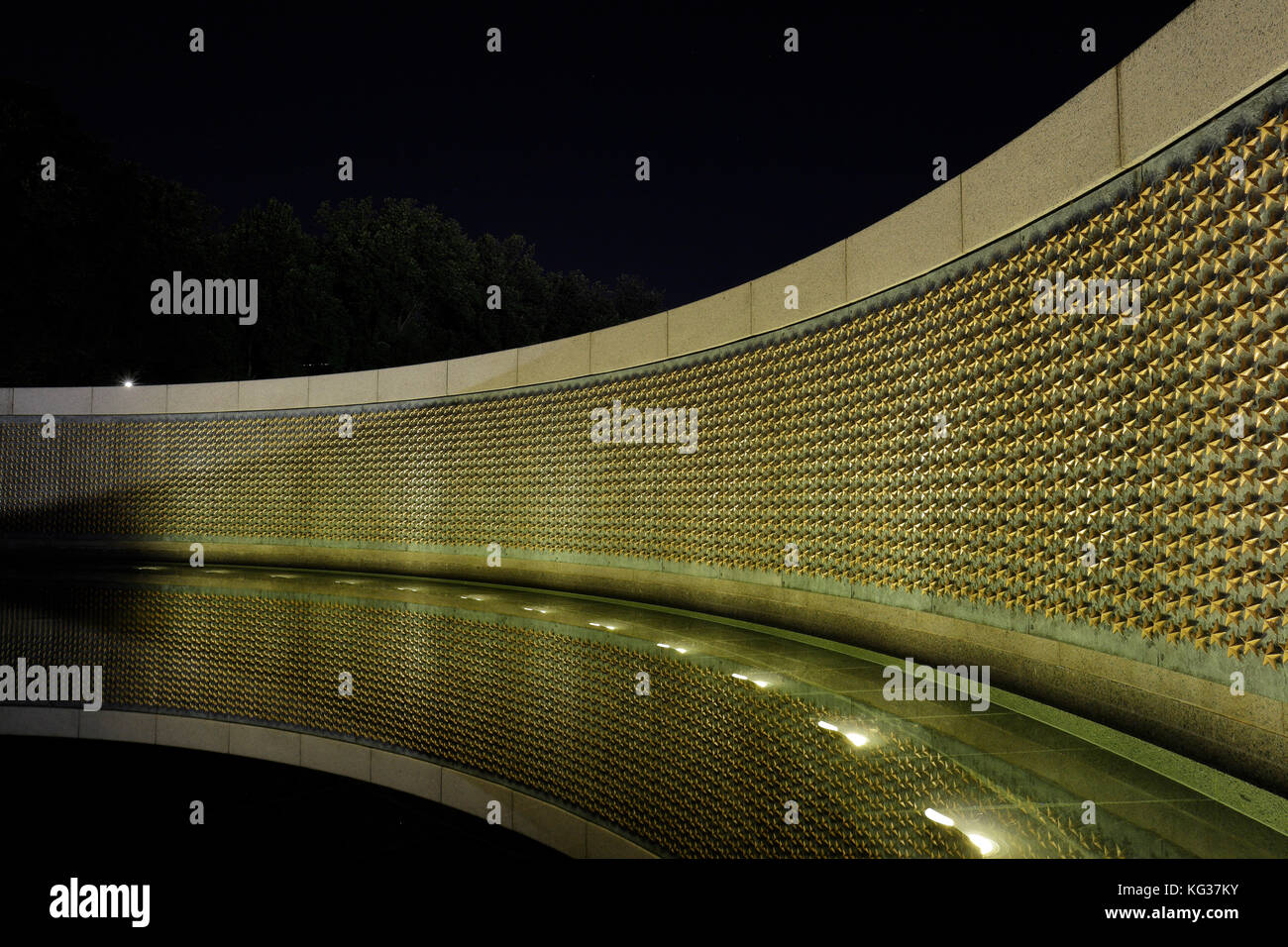 Le mur de la liberté, Monument commémoratif de la Seconde Guerre mondiale, Washington DC, USA. Banque D'Images