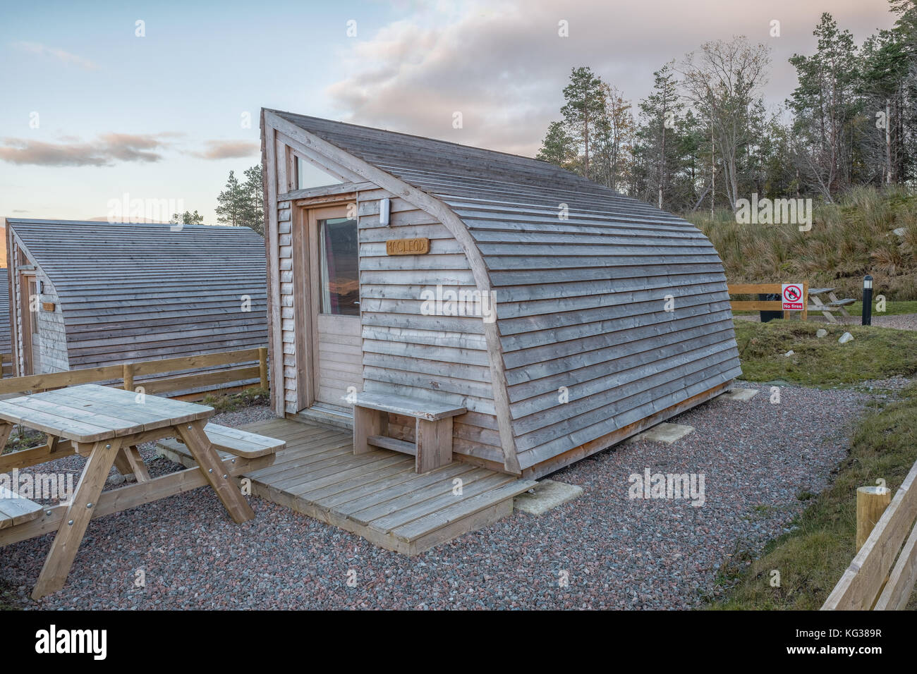 Glencoe mountain resort micro lodge Banque D'Images