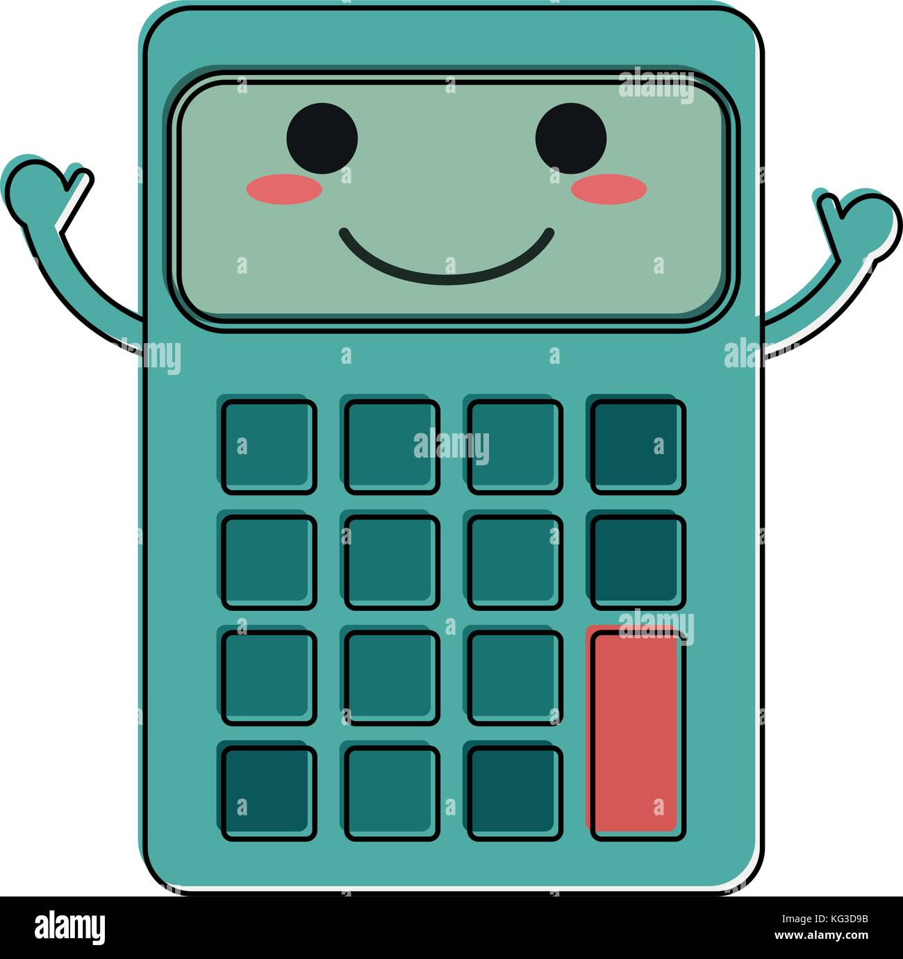 Heureux calculatrice personnage droit Illustration de Vecteur