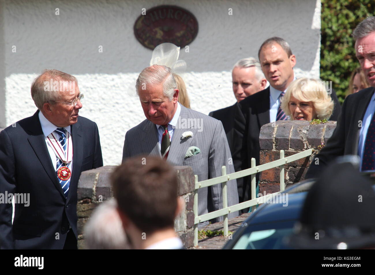 Le Prince Charles et la duchesse de Cornouailles Galles visites Banque D'Images