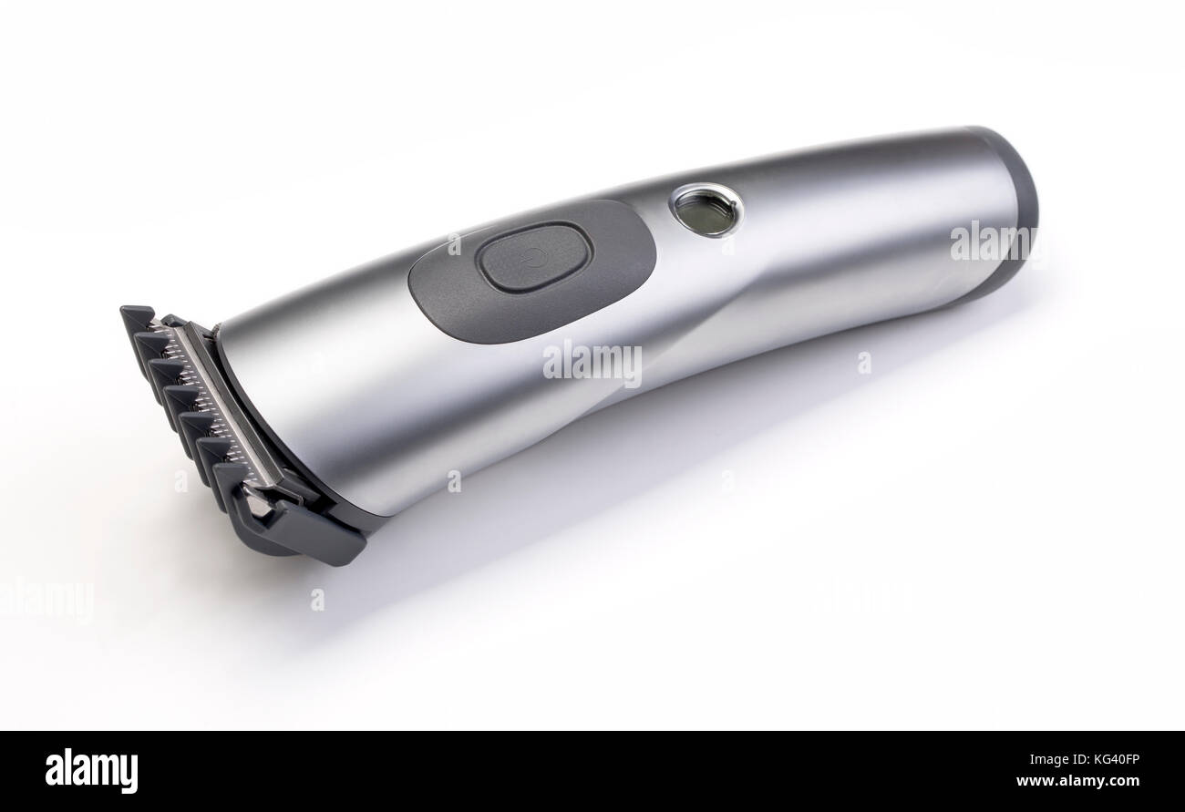 Machine sans fil pour une coupe sur un fond blanc Banque D'Images